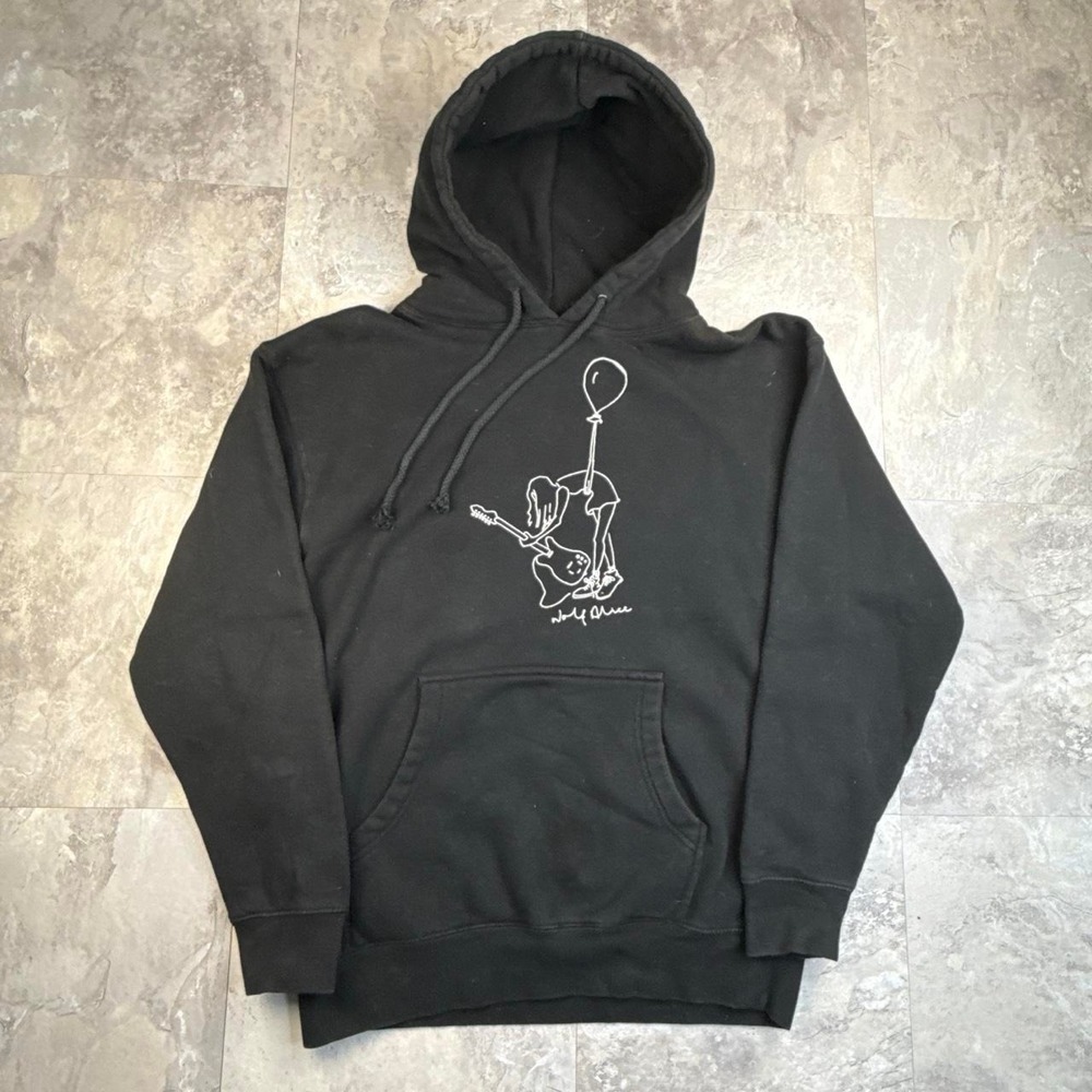Wolf Alice Band Hoodie Medium Black Line Art Balloon Sketch Tour Merch Hoodie